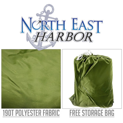 NEH Deluxe Riding Lawn Mower Tractor Cover Fits Decks up to 54" - Green - 190T Polyester Taffeta PA Coated Water and Sunray Resistant Storage Cover