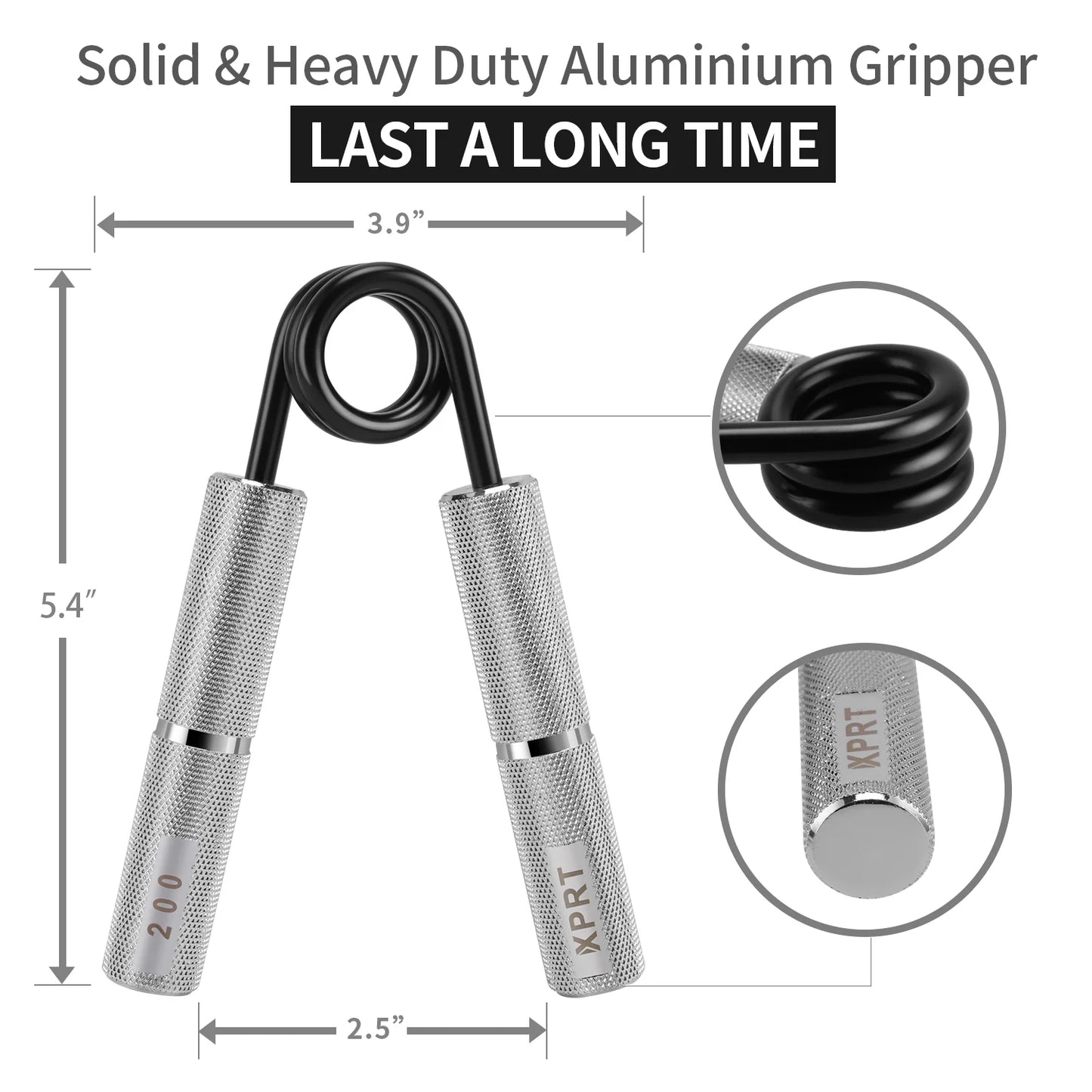Power Gripper Set - Pro Hand Grip Strengthener Set of 3, Wrist and Forearm Exerciser, Build Crushing Grip Strength and Mobility 100/150/200 Lbs Set