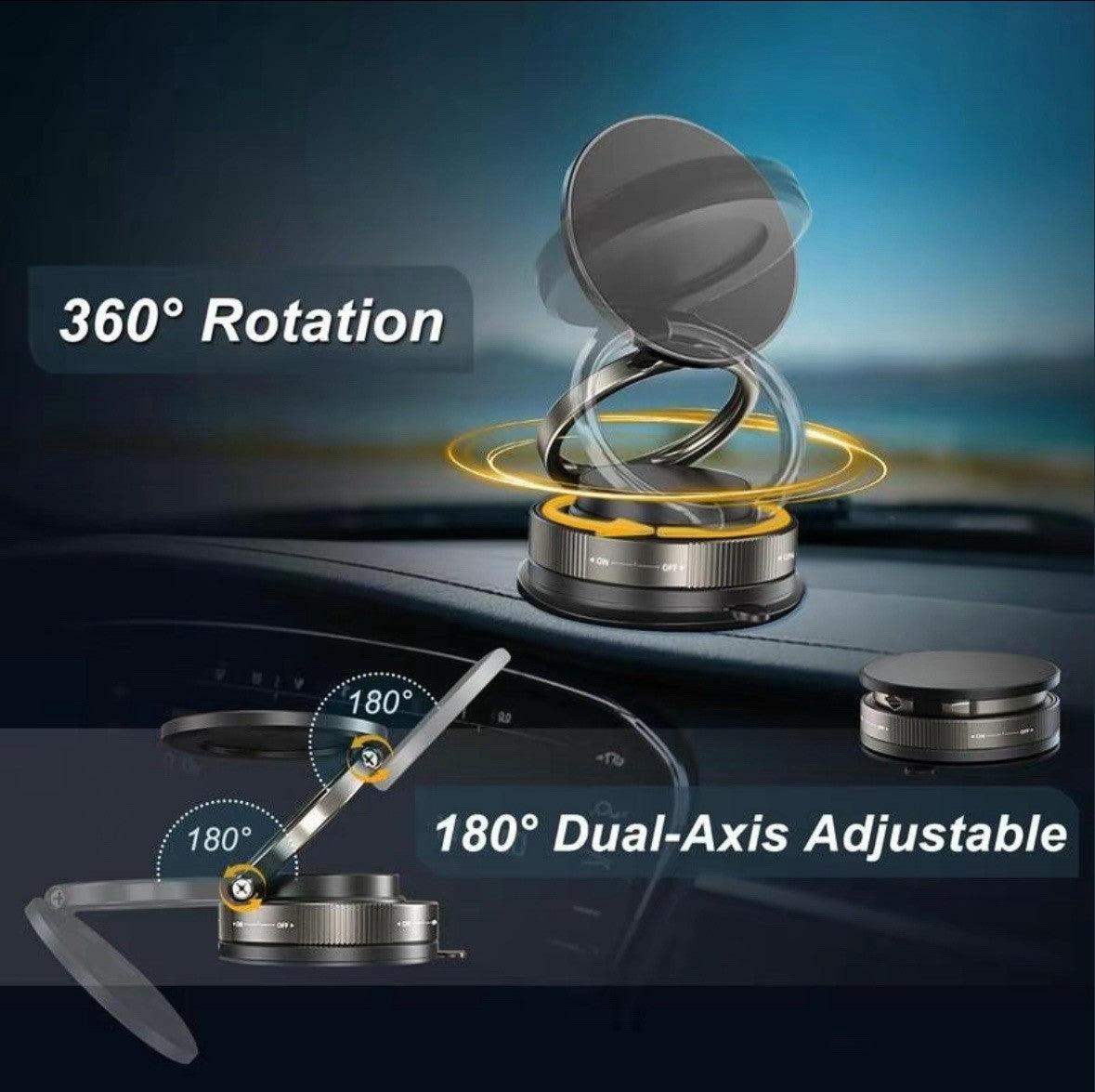 Adjustable 360° Magnetic Suction Vacuum Cell Phone Holder Car/Gym/Mirror