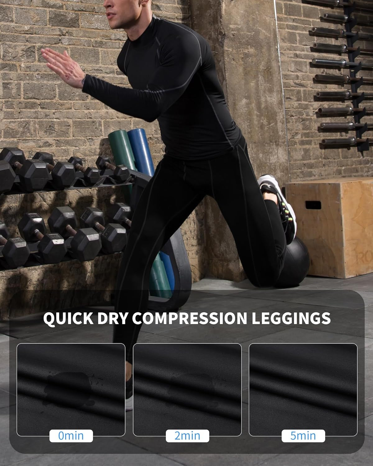 Men'S Compression Pants Cool Dry Baselayer Tights Leggings