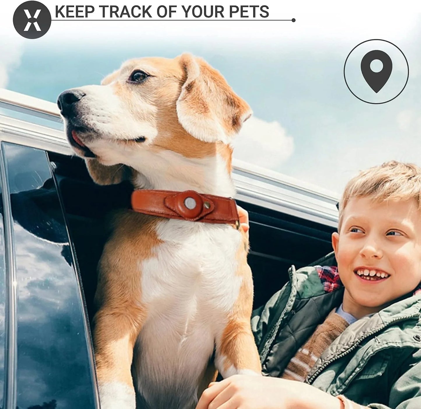 Leather Airtag Collar