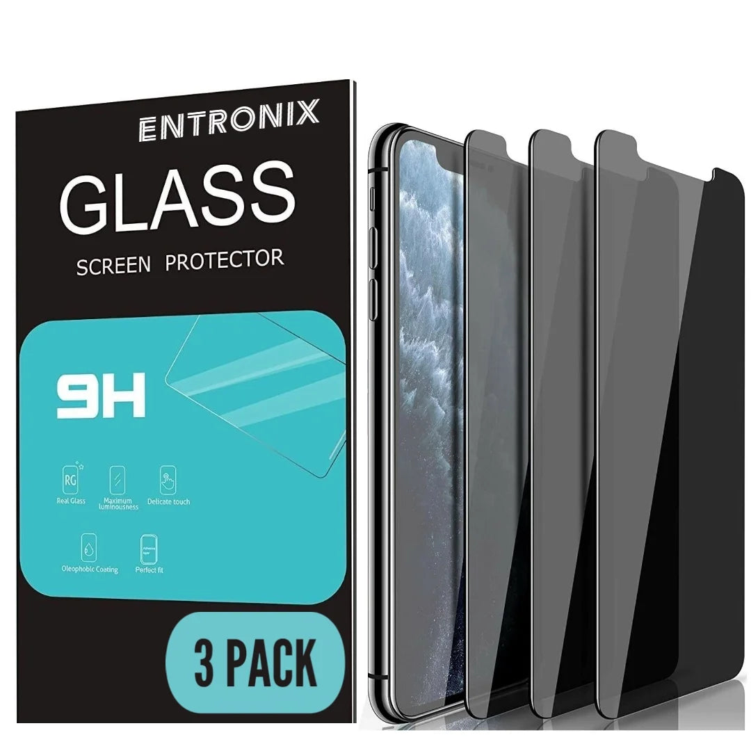 Privacy Screen Tempered Glass Protector for Iphone 11 Pro and Iphone Xs/X, Anti-Spy Tempered Glass Film, 3-Pack