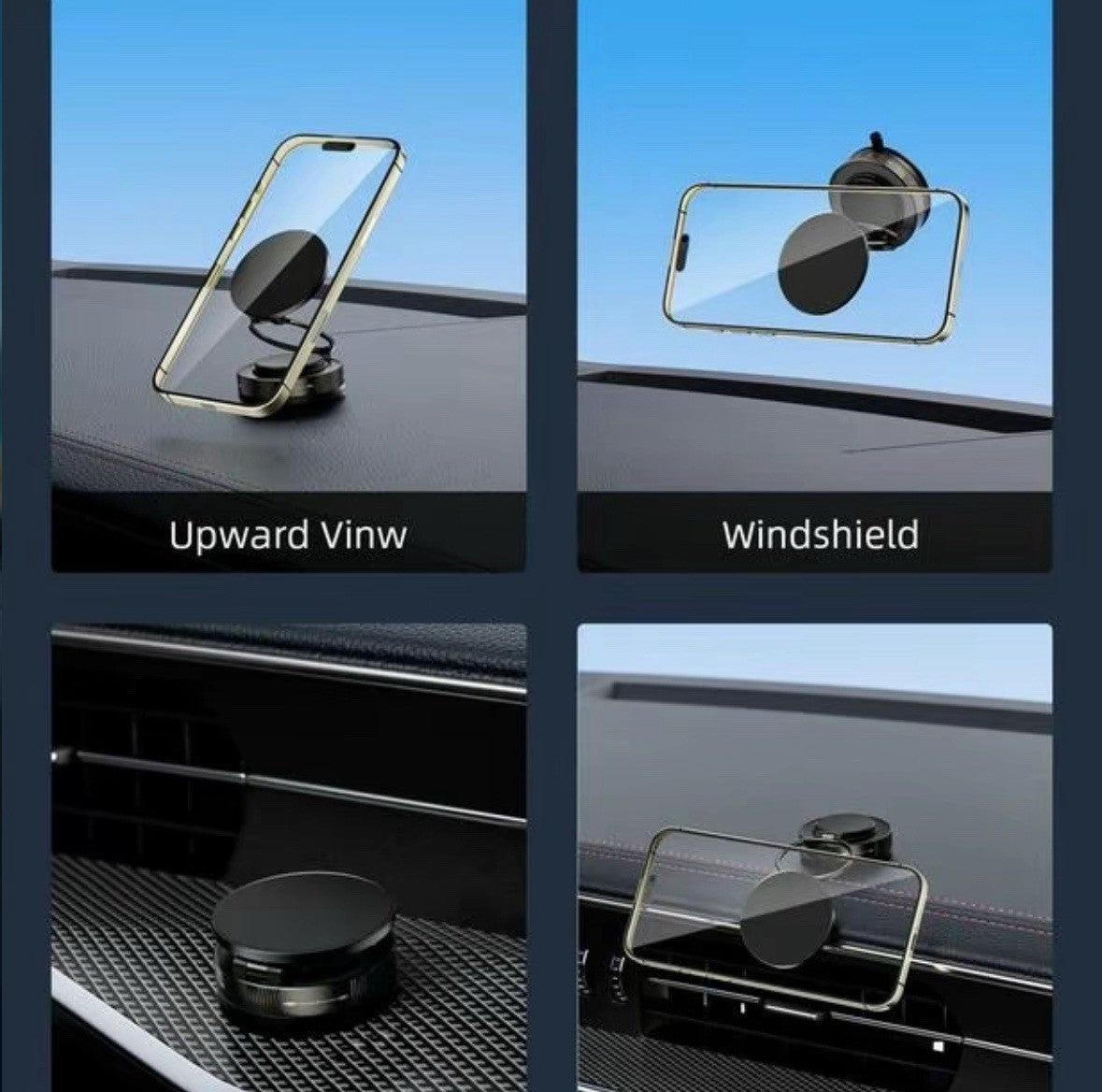 Adjustable 360° Magnetic Suction Vacuum Cell Phone Holder Car/Gym/Mirror